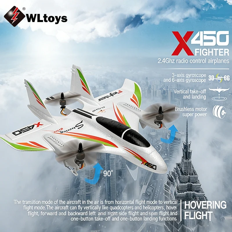 Drone Rc Jet - Avion RC Wltoys 6CH X450 avec