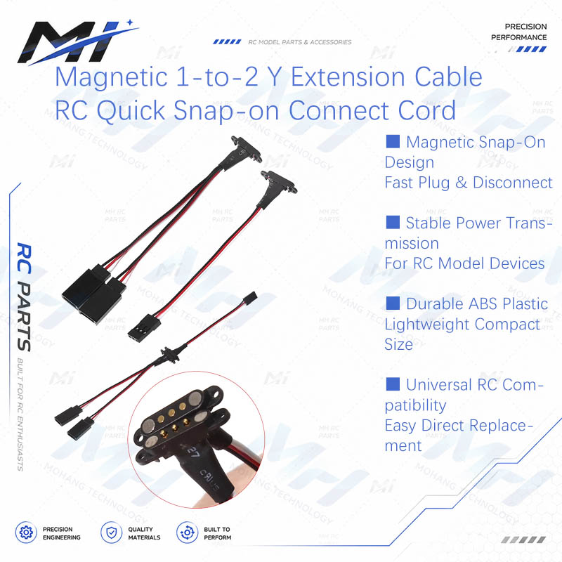 Drone Rc Controller - Câble d'extension magnétique 1-vers-2 avec connecteur
