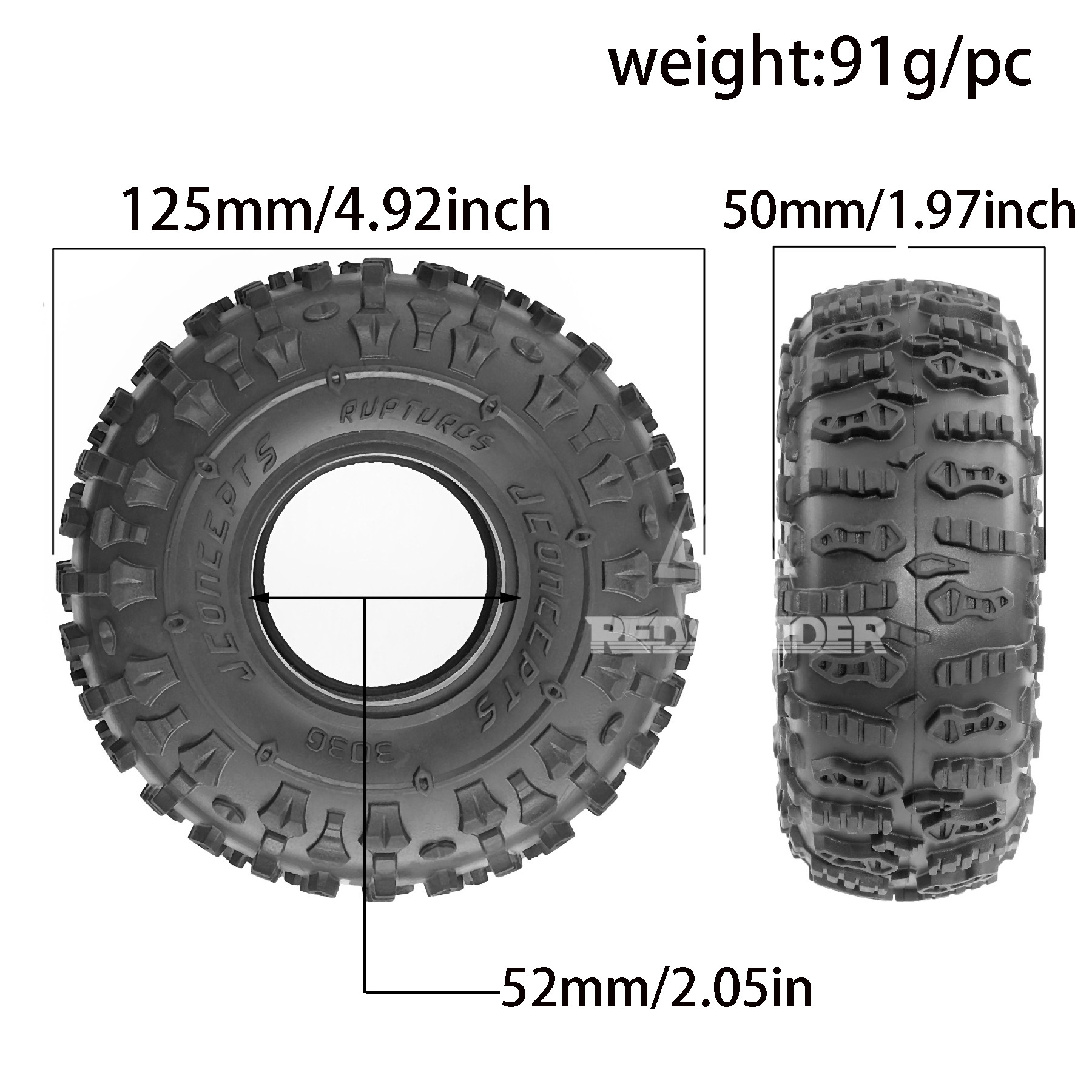 Pneus sur chenilles RC 4 pièce - Rc Rock Crawler avis et prix