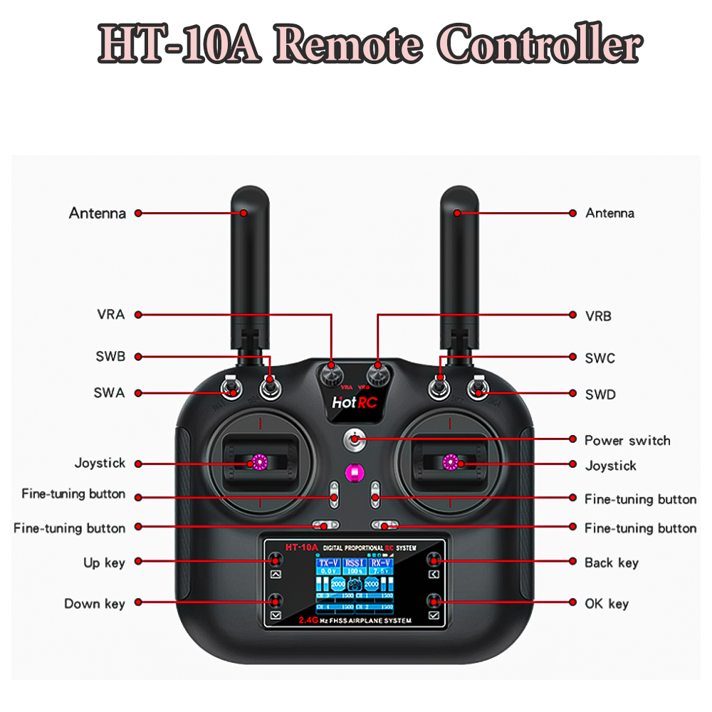 Émetteur Hotrc HT-10A 2.4G 10C - Plane Drone Rc avis et prix