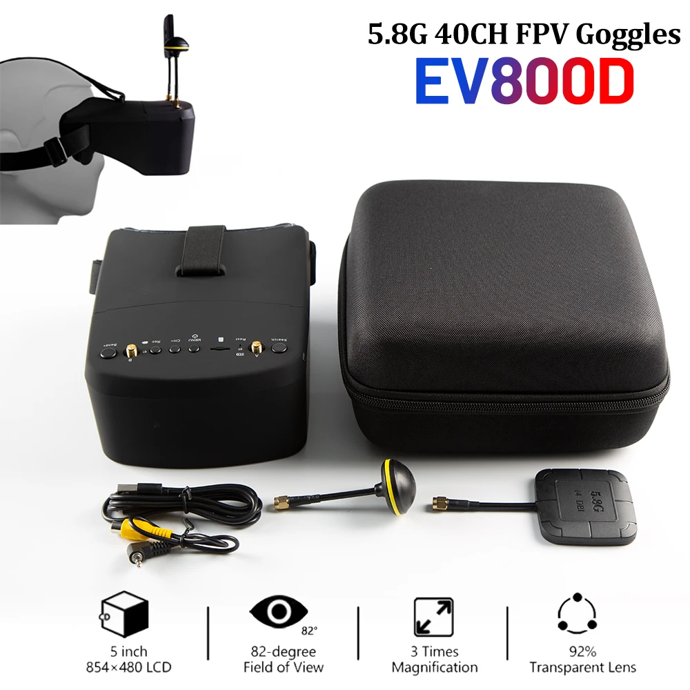 Lunettes FPV SkyDElEV800D 5 po - Fpv Goggles Headset avis et prix