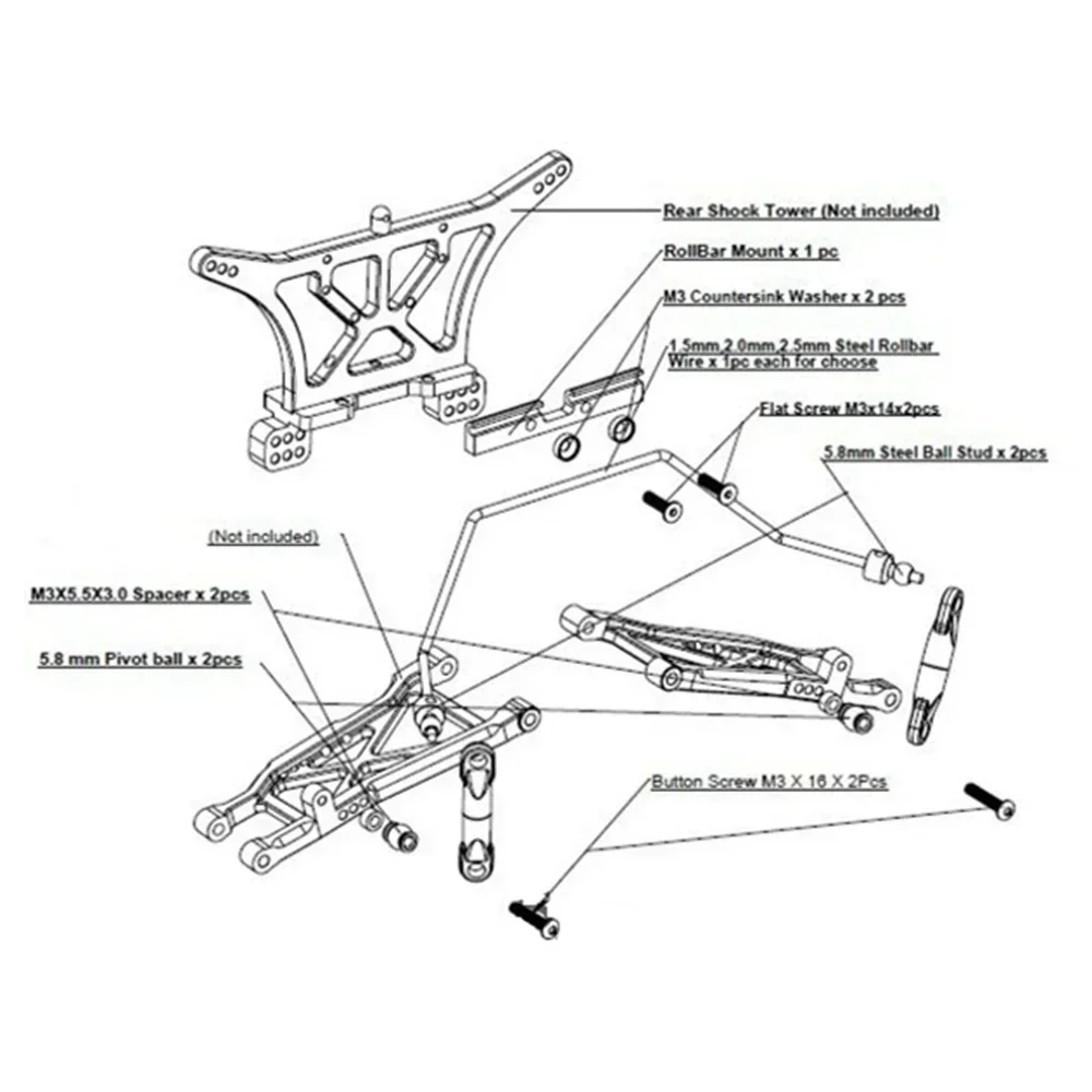 Kit de barre anti-roulis large - Rc Suspension Arm avis et prix
