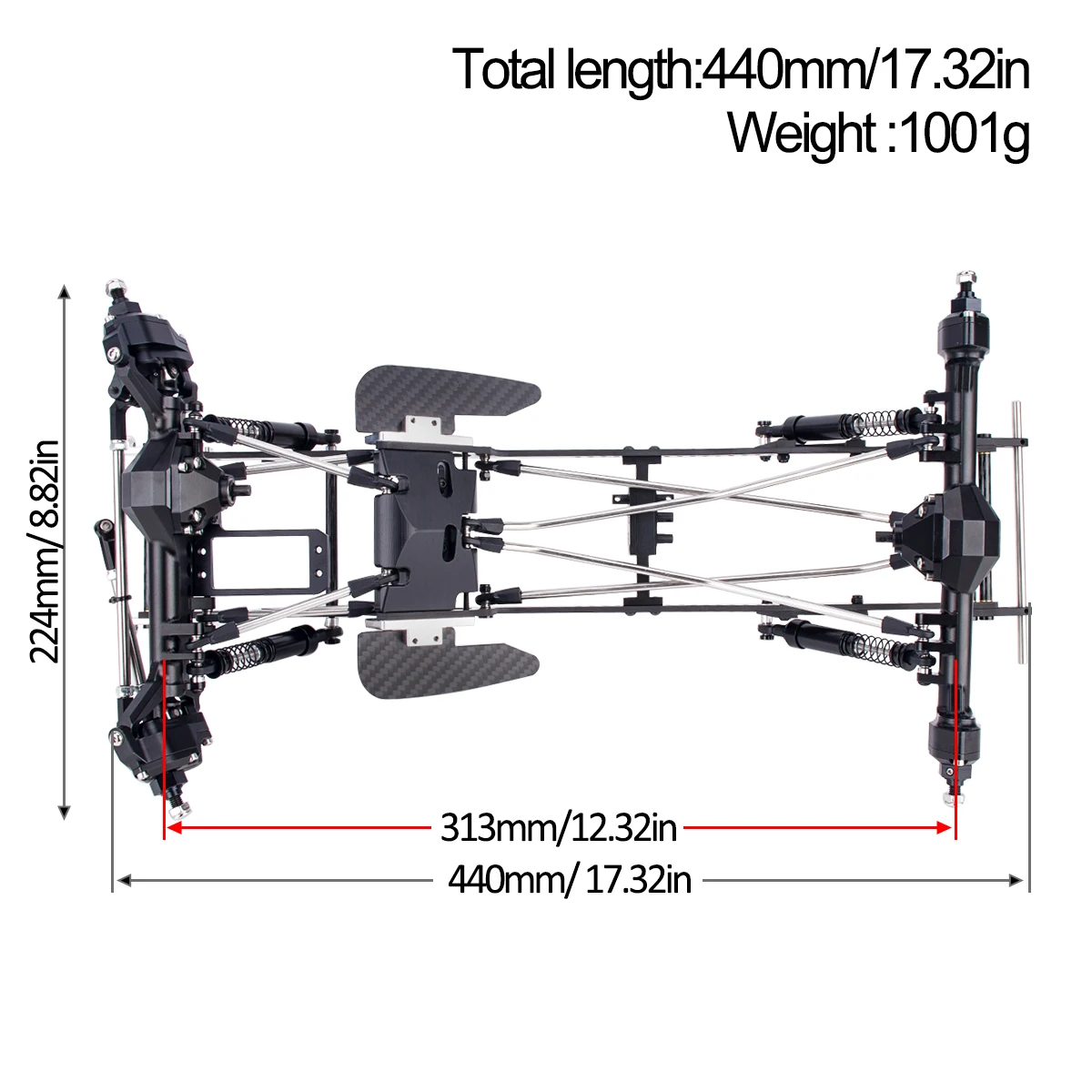 Kit de châssis LCG en fibre de - Rc Rock Crawler avis et prix