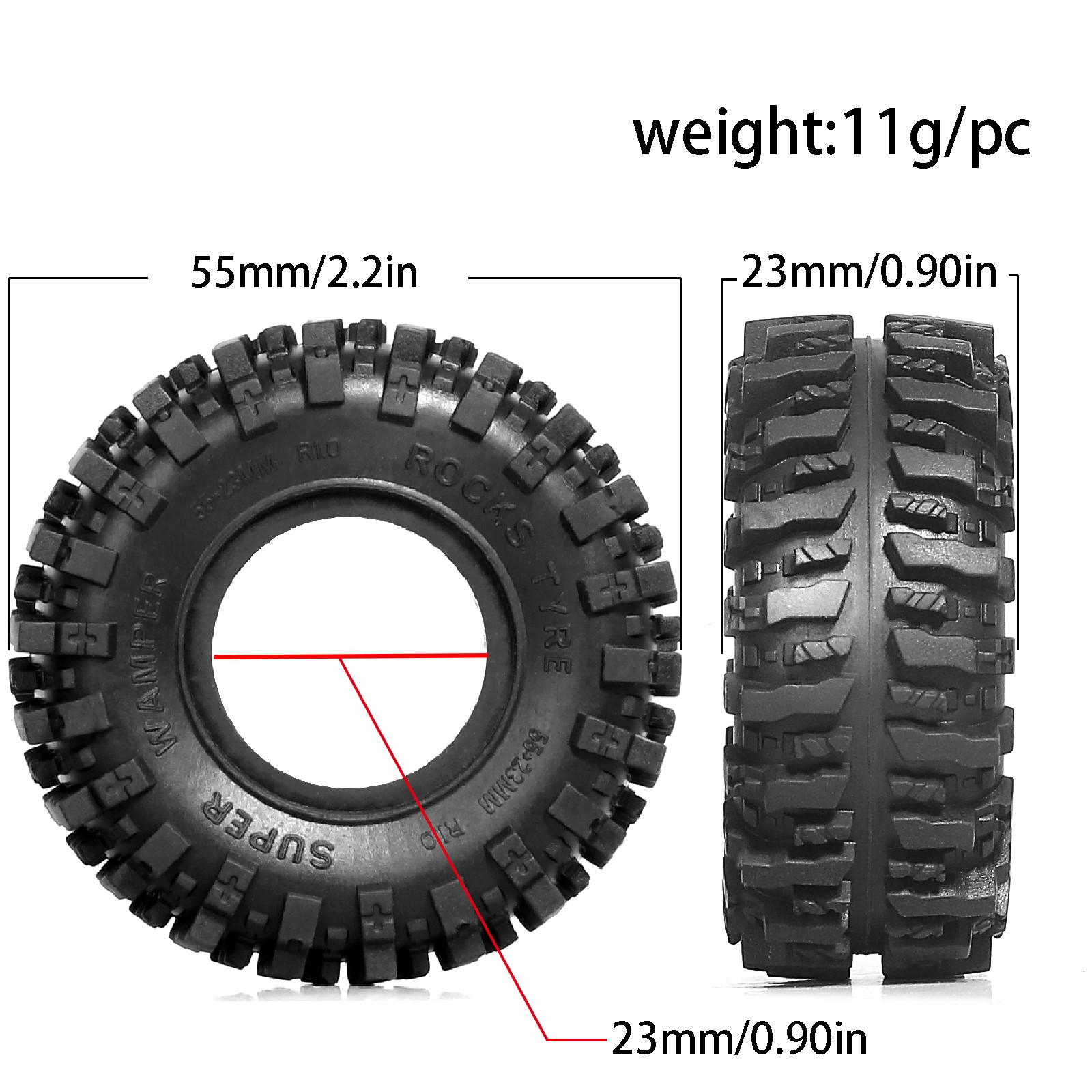 Pneus de Crawler RC 1.0 1/24 1 - Rc Rock Crawler avis et prix